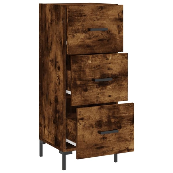 vidaXL skænk 34,5x34x90 cm konstrueret træ røget egetræsfarve