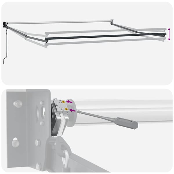 vidaXL Automatisk uttrekkbar markise oransje og brun 3,5x2,5 m