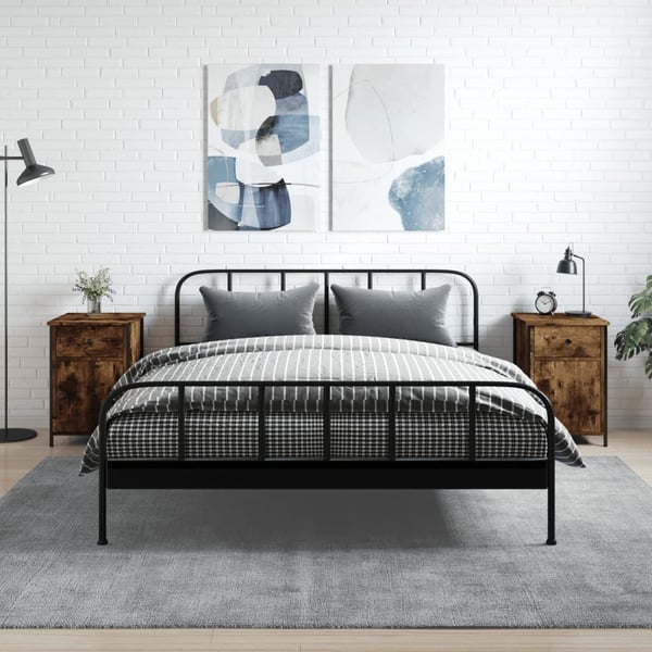 vidaXL Nattbord 2 stk røkt eik 40x42x60 cm konstruert tre