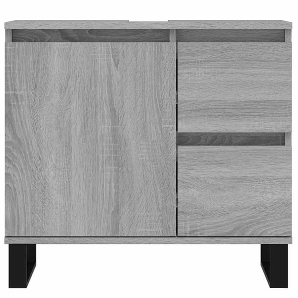 vidaXL badeværelsesskab 65x33x60 cm konstrueret træ grå sonoma-eg