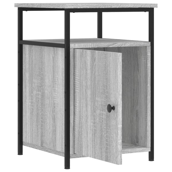 vidaXL sengeborde 2 stk. 40x42x62 cm konstrueret træ grå sonoma-eg