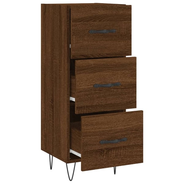 vidaXL skænk 34,5x34x90 cm konstrueret træ brun egetræsfarve