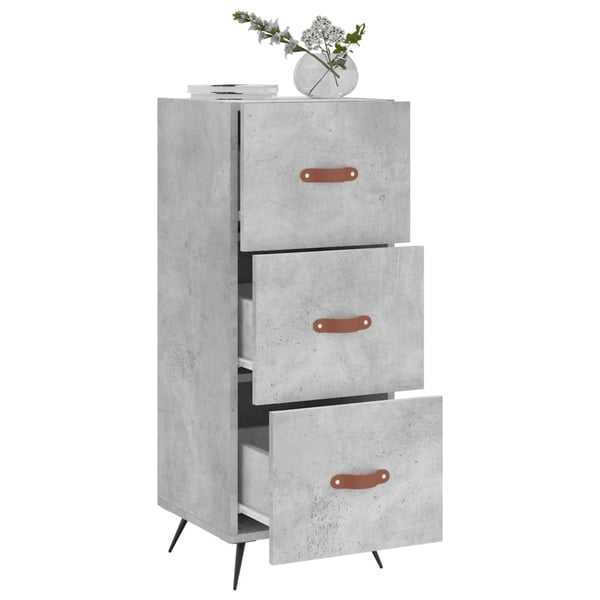 vidaXL Skjenk betonggrå 34,5x34x90 cm konstruert tre