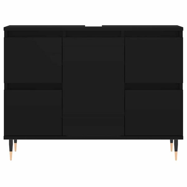 vidaXL badeværelsesskab 80x33x60 cm konstrueret træ sort