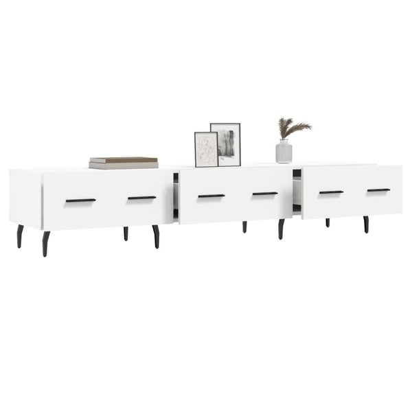 vidaXL TV-benk hvit 150x36x30 cm konstruert tre