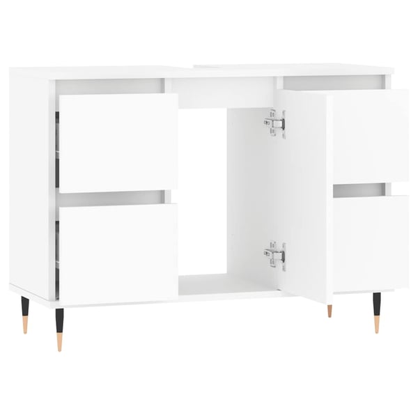 vidaXL badeværelsesskab 80x33x60 cm konstrueret træ hvid