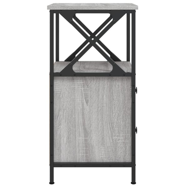 vidaXL Nattbord 2 stk grå sonoma 34x35,5x70 cm konstruert tre
