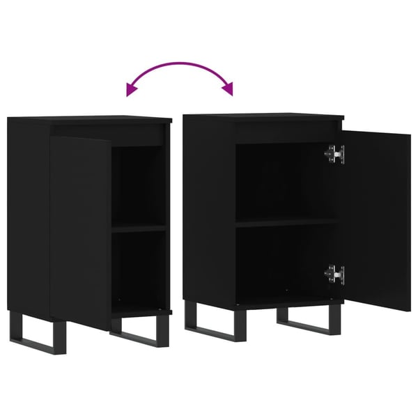 vidaXL Senkit 2 kpl musta 40x35x70 cm tekninen puu