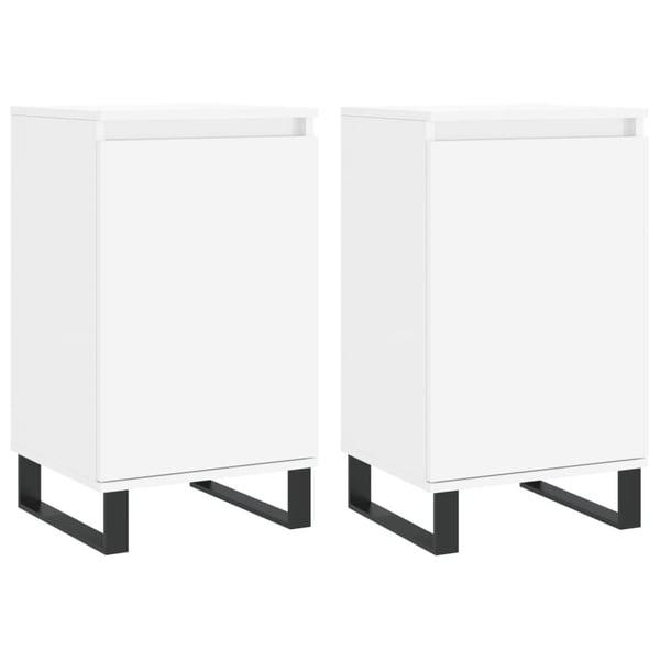 vidaXL Skjenker 2 stk hvit 40x35x70 cm konstruert tre