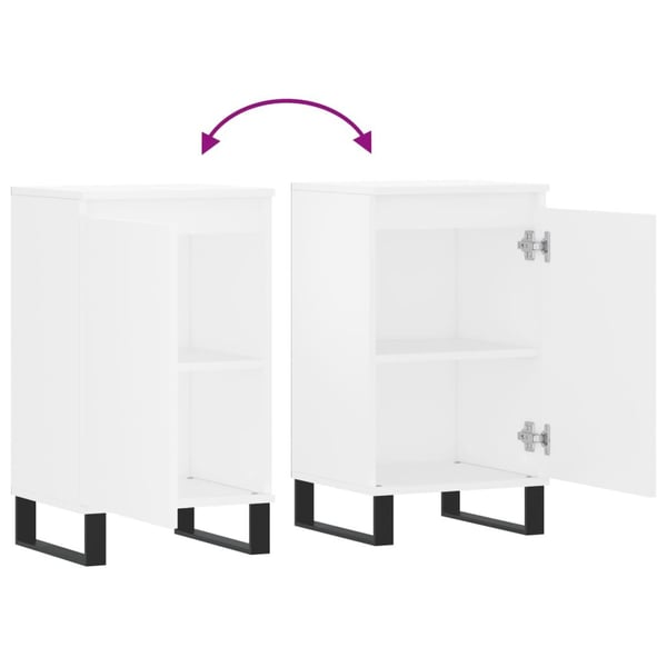 vidaXL Senkit 2 kpl valkoinen 40x35x70 cm tekninen puu