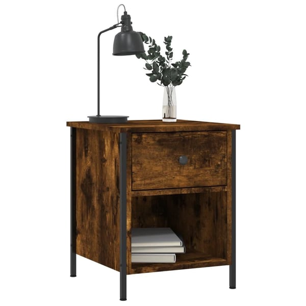 vidaXL Nattbord 2 stk røkt eik 40x42x50 cm konstruert tre