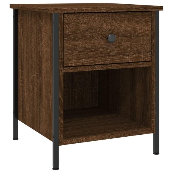 vidaXL sengeborde 2 stk. 40x42x50 cm konstrueret træ brunt egetræ