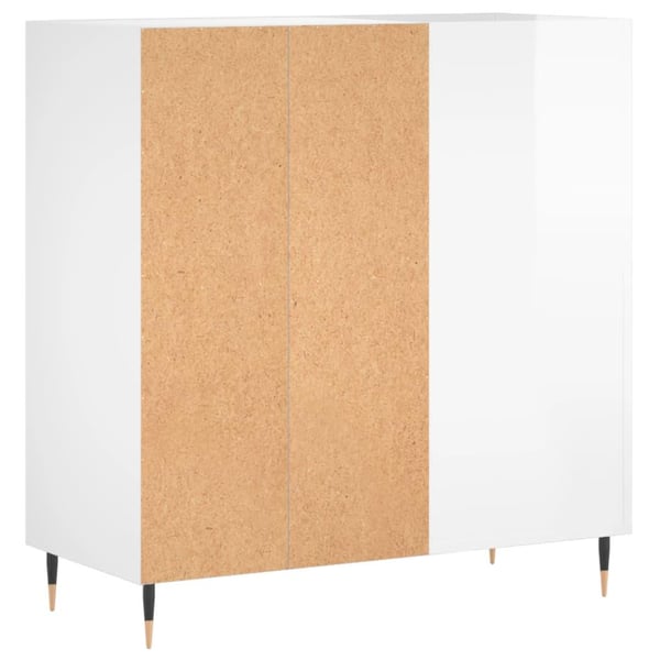 vidaXL Hifi-benk høyglans hvit 84,5x38x89 cm konstruert tre
