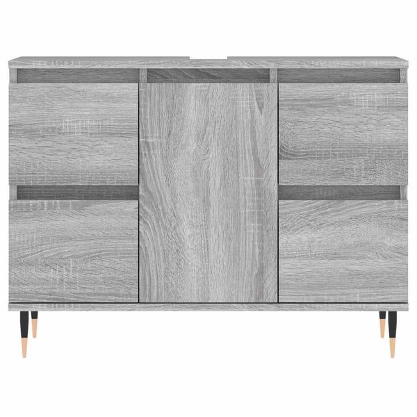 vidaXL Baderomsskap grå eik 80x33x60 cm konstruert tre