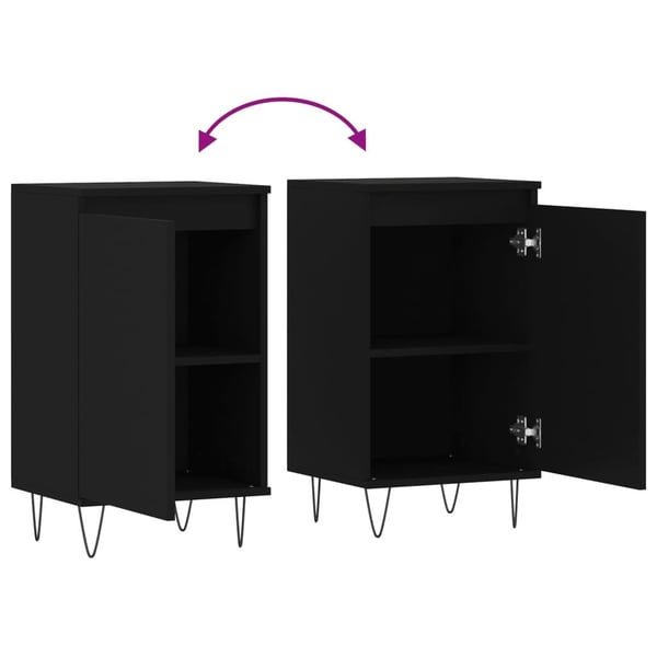 vidaXL Skjenk 2 stk svart 40x35x70 cm konstruert tre