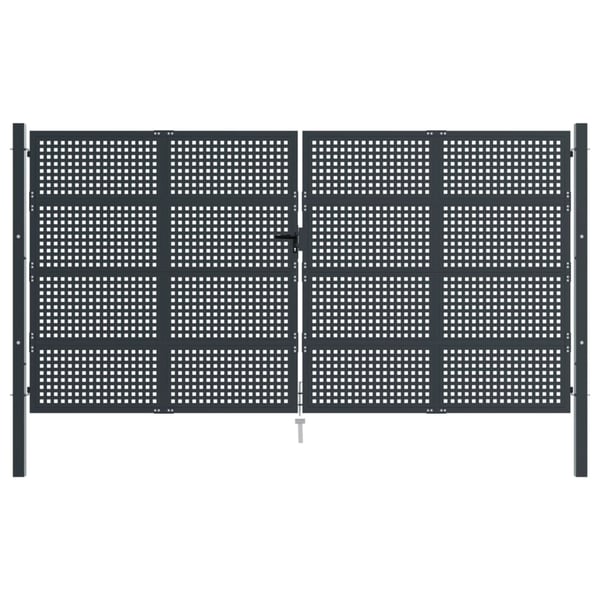 vidaXL Puutarhaportti antrasiitti 400x175 cm teräs