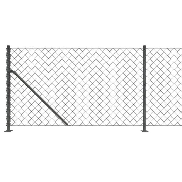 vidaXL trådhegn med flange 0,8x10 m antracitgrå