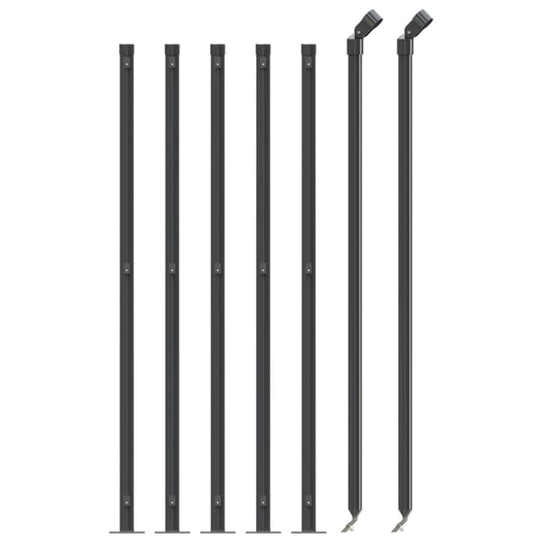 vidaXL trådhegn med flange 0,8x10 m antracitgrå
