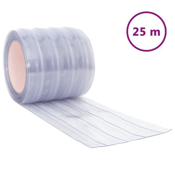 vidaXL Dørgardin gjennomsiktig 200 mm x 1,6 mm 25 m PVC