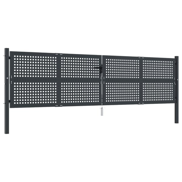 vidaXL Hageport antrasitt 400x125 cm stål