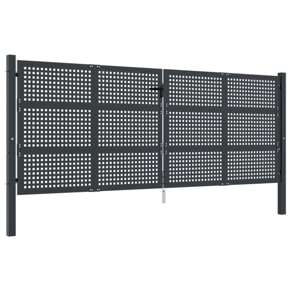 vidaXL Hageport antrasitt 400x150 cm stål
