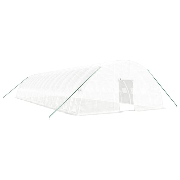 vidaXL drivhus med stålstel 96 m² 16x6x2,85 m hvid