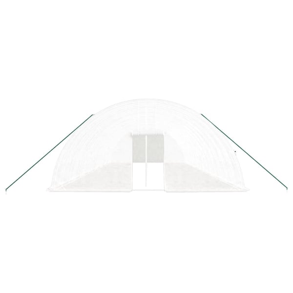 vidaXL drivhus med stålstel 96 m² 16x6x2,85 m hvid