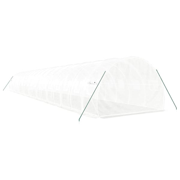 vidaXL drivhus med stålstel 54 m² 18x3x2 m hvid