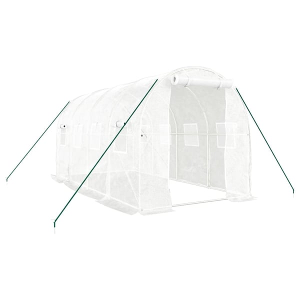 vidaXL drivhus med stålstel 8 m² 4x2x2 m hvid