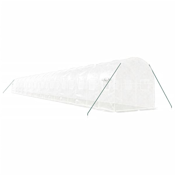 vidaXL Växthus med stålram vit 44 m² 22x2x2 m