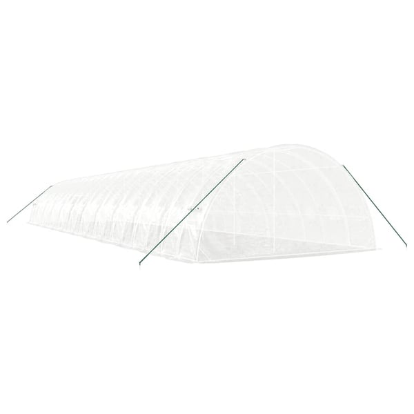 vidaXL drivhus med stålstel 132 m² 22x6x2,85 m hvid