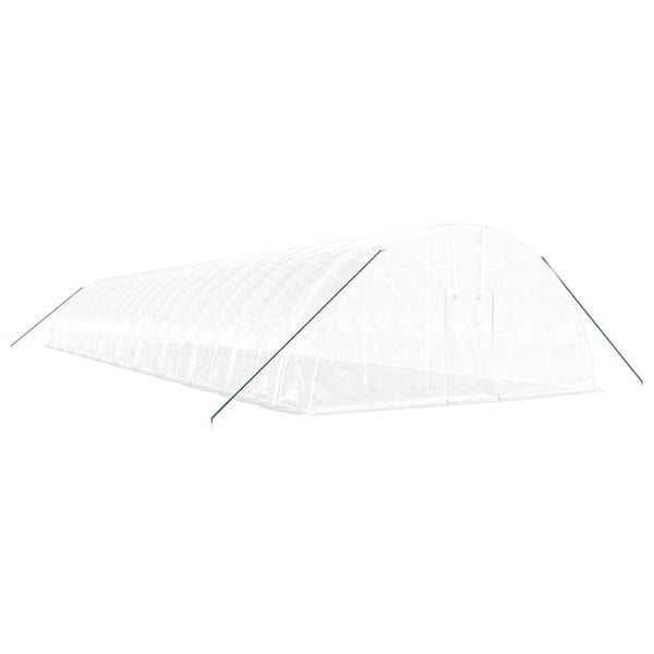 vidaXL drivhus med stålstel 132 m² 22x6x2,85 m hvid