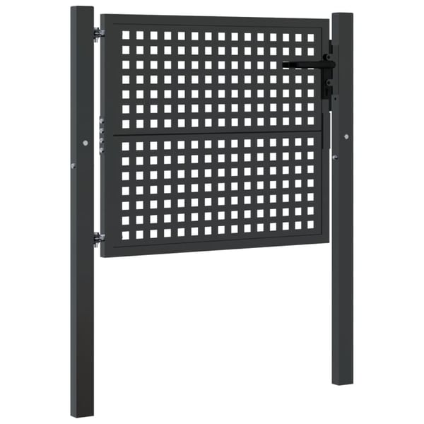 vidaXL havelåge antracitgrå 100x75 cm stål