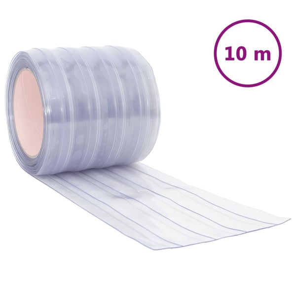 vidaXL Dørgardin gjennomsiktig 200 mmx1,6 mm 10 m PVC