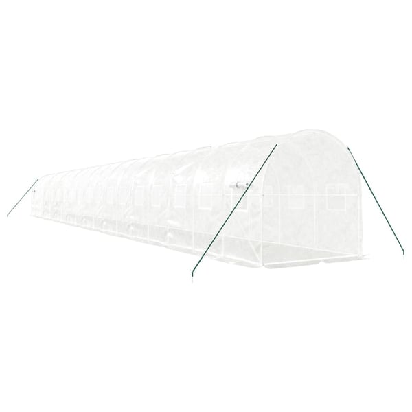 vidaXL drivhus med stålstel 36 m² 18x2x2 m hvid