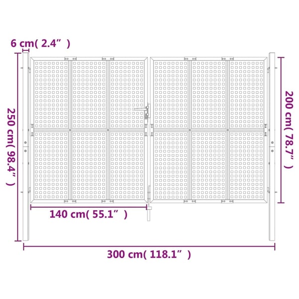 vidaXL Hageport antrasitt 300x200 cm stål