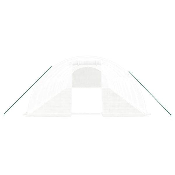 vidaXL drivhus med stålstel 48 m² 12x4x2 m hvid