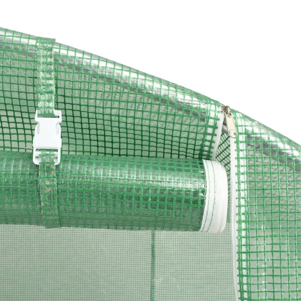 vidaXL drivhus med stålstel 44 m² 22x2x2 m grøn