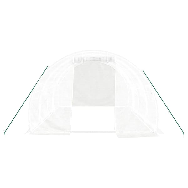 vidaXL drivhus med stålstel 12 m² 4x3x2 m hvid