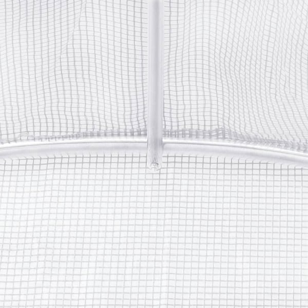 vidaXL Kasvihuone teräsrungolla valkoinen 50 m² 10x5x2,3 m