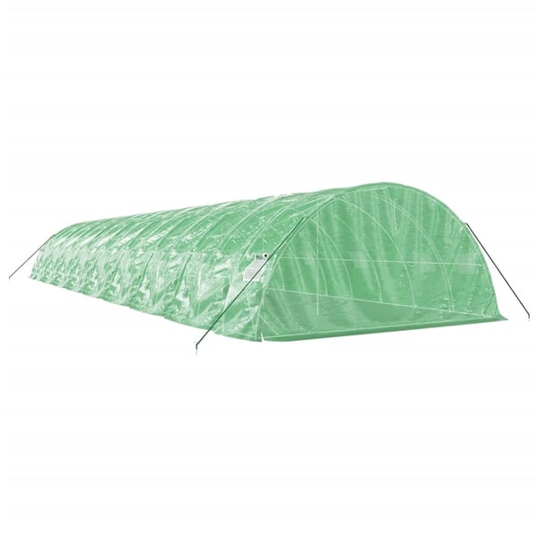 vidaXL drivhus med stålstel 90 m² 18x5x2,3 m grøn