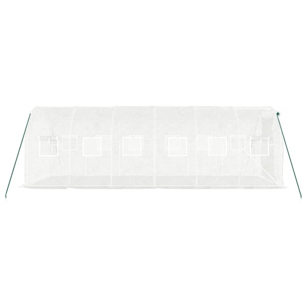 vidaXL drivhus med stålstel 12 m² 6x2x2 m hvid