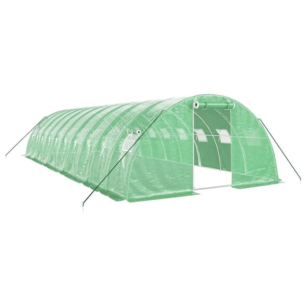 vidaXL drivhus med stålstel 40 m² 10x4x2 m grøn