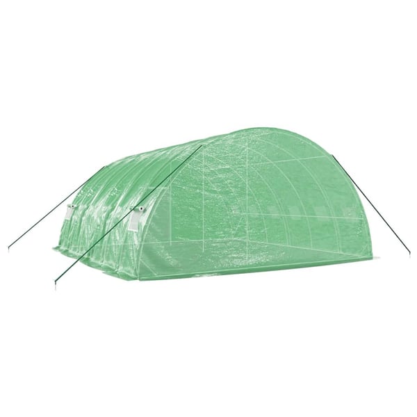 vidaXL drivhus med stålstel 36 m² 6x6x2,85 m grøn