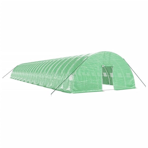 vidaXL drivhus med stålstel 144 m² 24x6x2,85 m grøn