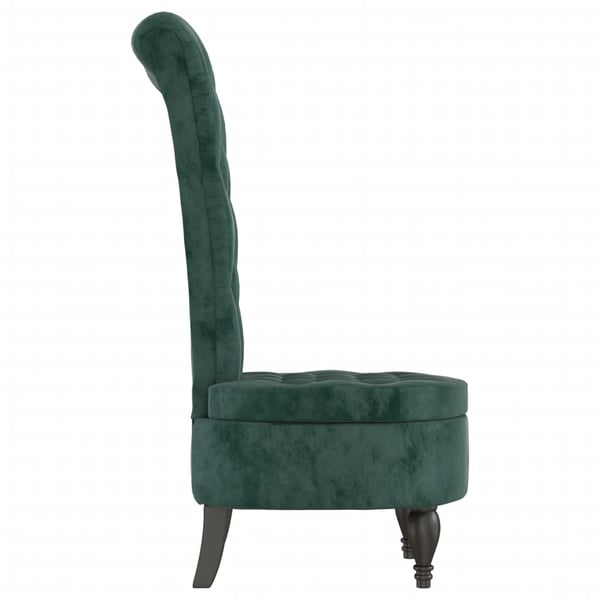 vidaXL stol med høj ryg knapdesign velour mørkegrøn