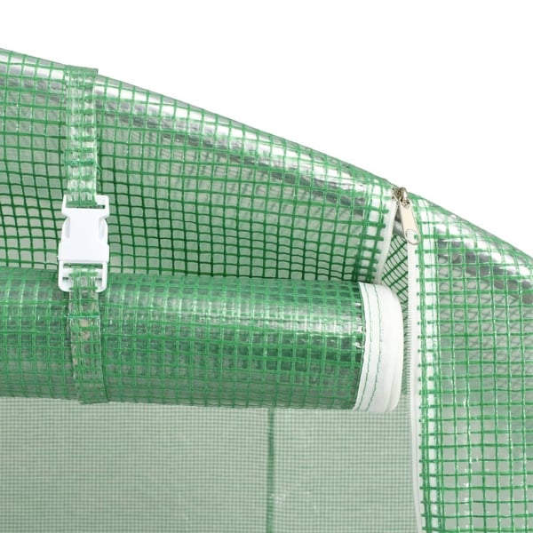 vidaXL drivhus med stålstel 36 m² 18x2x2 m grøn