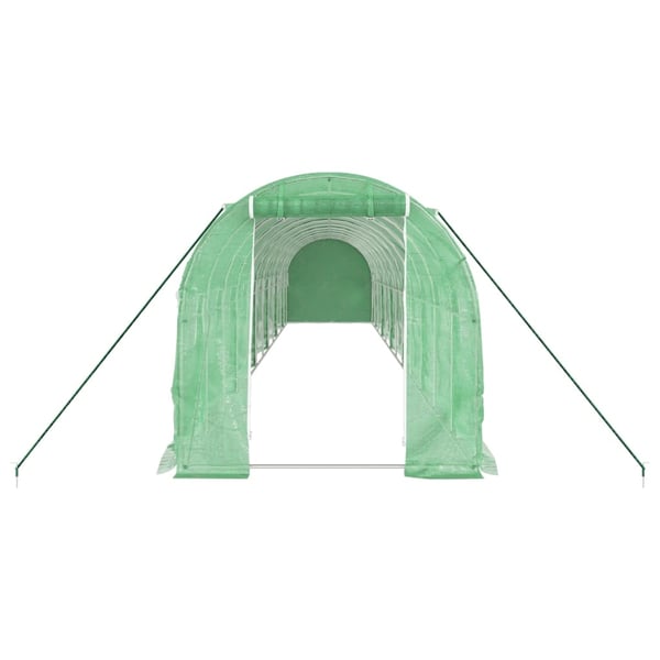 vidaXL Kasvihuone teräsrungolla vihreä 24 m² 12x2x2 m