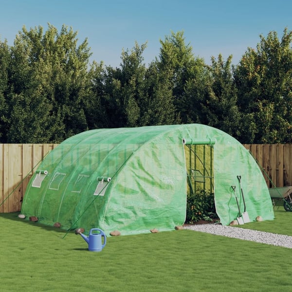 vidaXL drivhus med stålstel 20 m² 5x4x2,3 m grøn