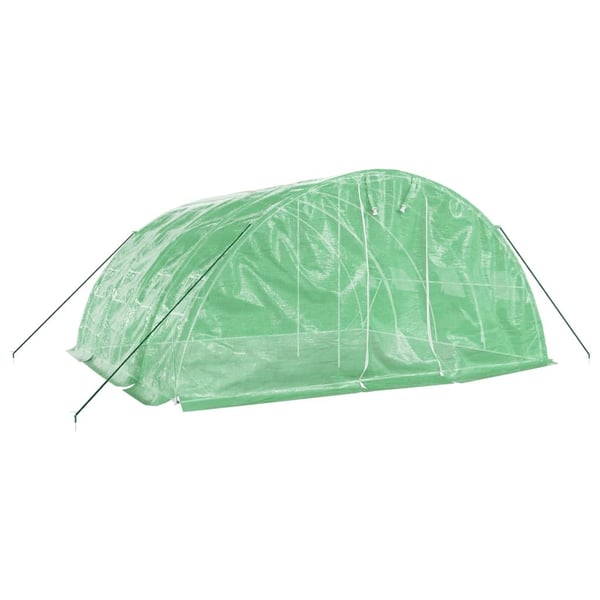 vidaXL drivhus med stålstel 20 m² 5x4x2,3 m grøn